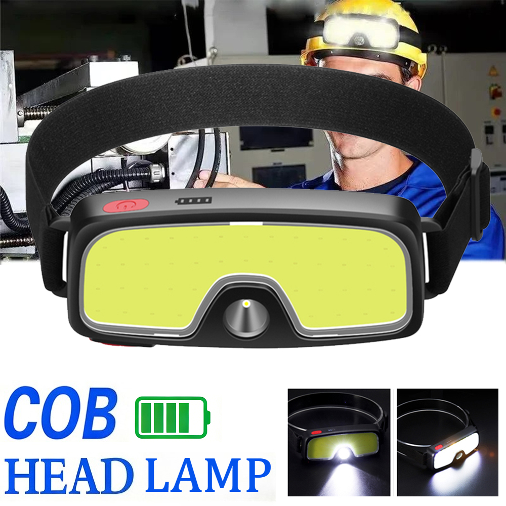 Fish Finder Battery - 강력한 COB 헤드램프 Type-c/USB 충전식 헤드